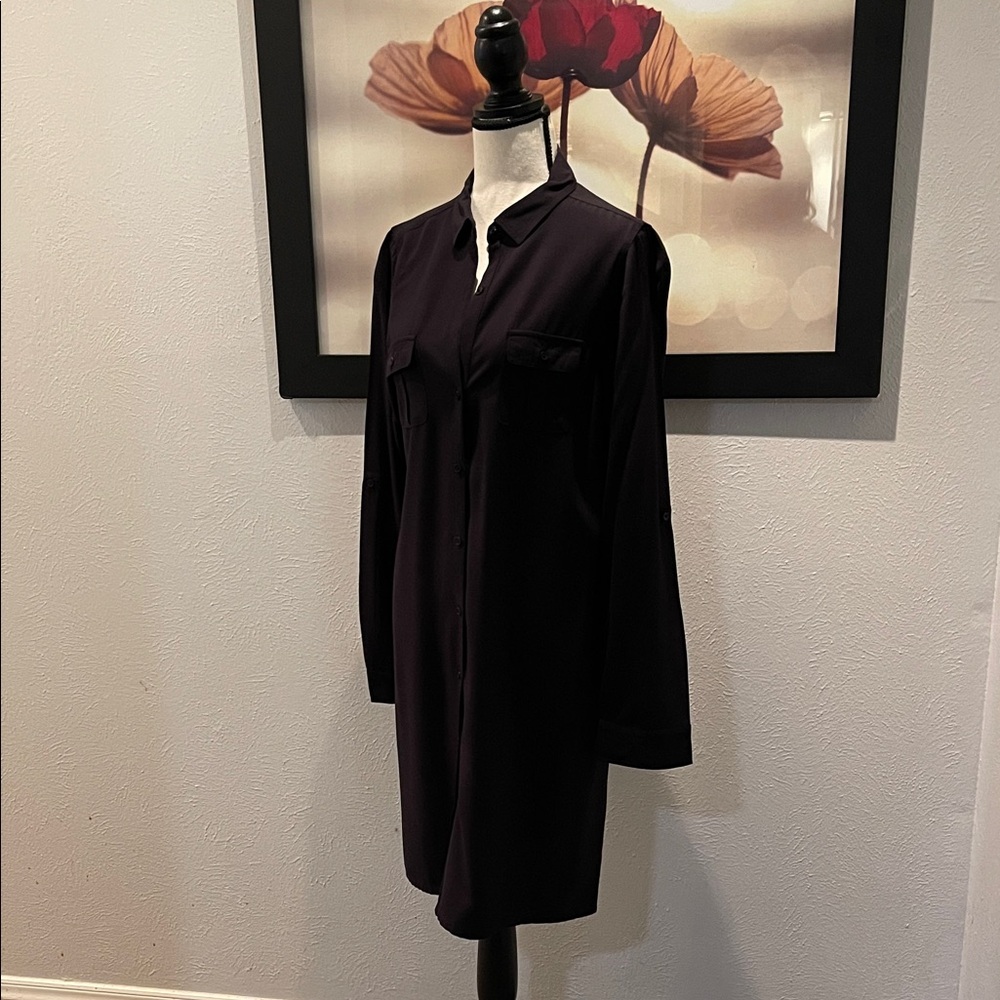 Old Navy Dark Long Sleeve Shirt Dress